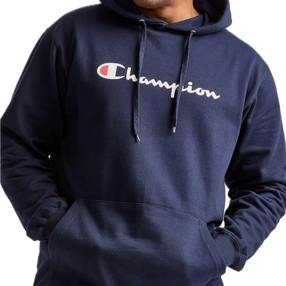 Champion Navy Hoodies Mens Large